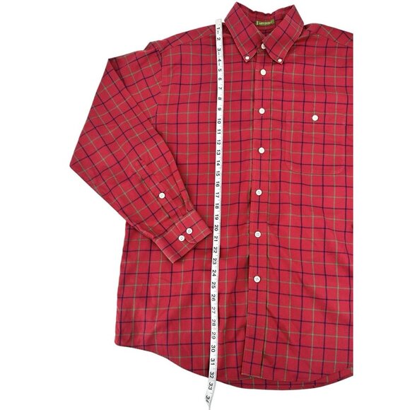 Vintage Orvis Mens Button Down Shirt Size Large Red Plaid - Picture 4 of 7